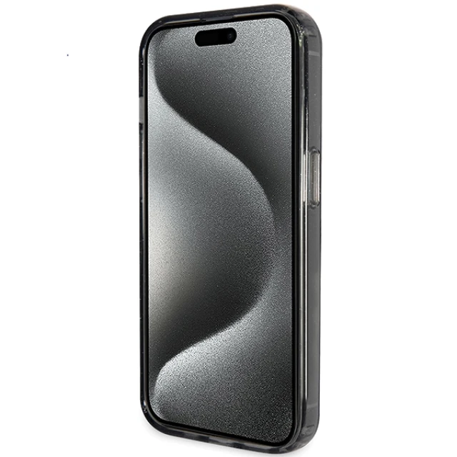 Чохол Guess Ring Stand Script Glitter для iPhone 15 | 14 | 13 Black with MagSafe (GUHMP14SHRSGSK)