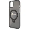Чохол Guess Ring Stand Script Glitter для iPhone 15 | 14 | 13 Black with MagSafe (GUHMP14SHRSGSK)