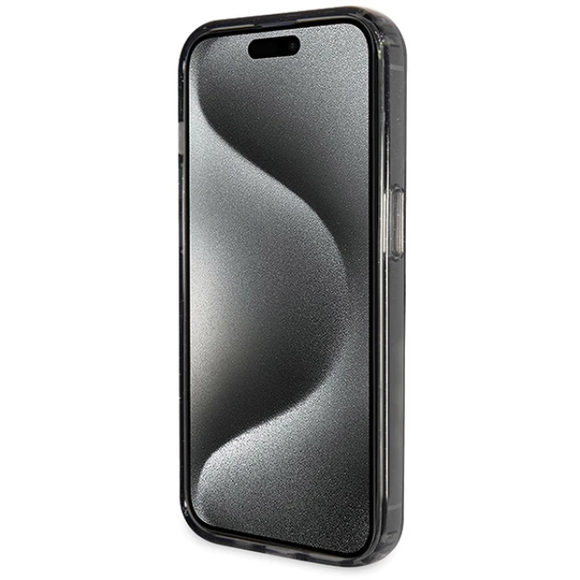 Чохол Guess Ring Stand Script Glitter для iPhone 14 Pro Black with MagSafe (GUHMP14LHRSGSK)