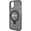 Чохол Guess Ring Stand Script Glitter для iPhone 15 Black with MagSafe (GUHMP15SHRSGSK)