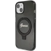 Чохол Guess Ring Stand Script Glitter для iPhone 15 Plus Black with MagSafe (GUHMP15MHRSGSK)
