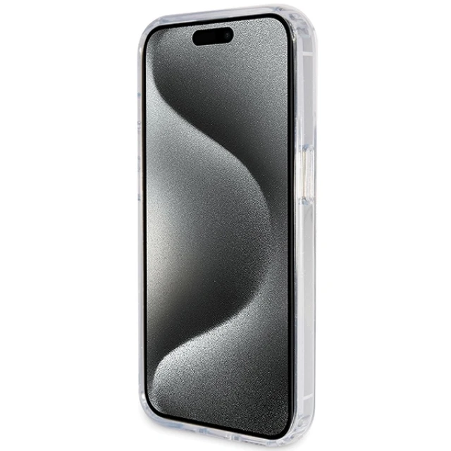 Чохол Guess Ring Stand Script Glitter для iPhone 15 Pro Transparent with MagSafe (GUHMP15LHRSGSD)
