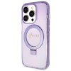 Чохол Guess Ring Stand Script Glitter для iPhone 14 Pro Purple with MagSafe (GUHMP14LHRSGSU)