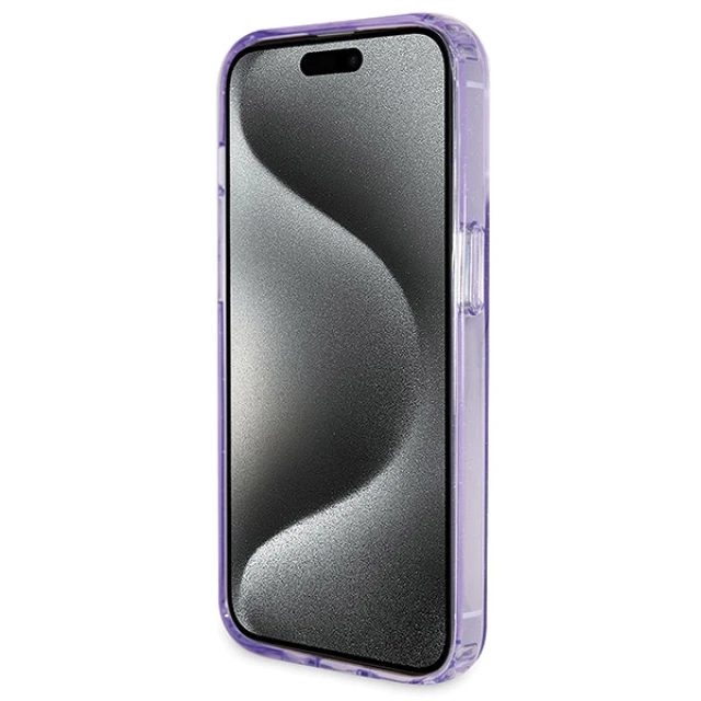 Чохол Guess Ring Stand Script Glitter для iPhone 14 Pro Max Purple with MagSafe (GUHMP14XHRSGSU)