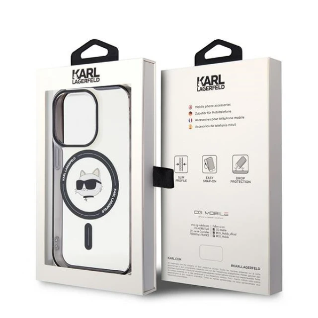 Чохол Karl Lagerfeld IML Choupette`s Head для iPhone 15 Pro Max Transparent with MagSafe (KLHMP15XHCHNOTK)