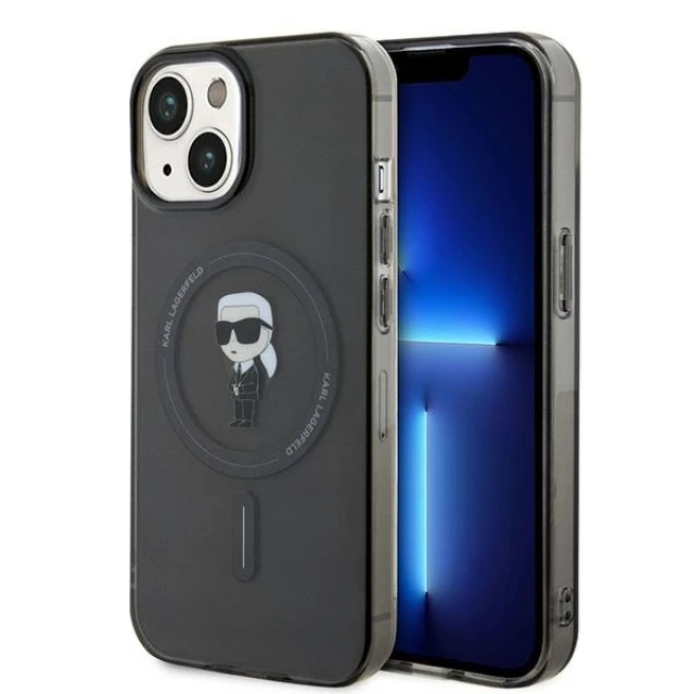 Чохол Karl Lagerfeld IML Ikonik для iPhone 15 Black with MagSafe (KLHMP15SHFCKNOK)