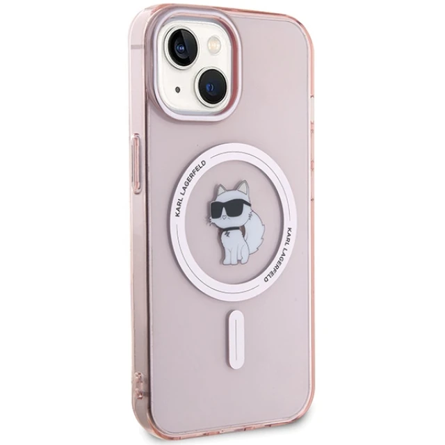 Чохол Karl Lagerfeld IML Choupette для iPhone 15 Pink with MagSafe (KLHMP15SHFCCNOP)