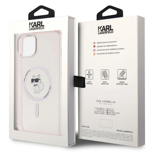 Чохол Karl Lagerfeld IML Choupette для iPhone 15 Plus Pink with MagSafe (KLHMP15MHFCCNOP)
