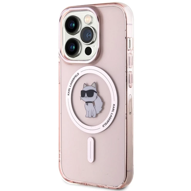 Чохол Karl Lagerfeld IML Choupette для iPhone 15 Pro Pink with MagSafe (KLHMP15LHFCCNOP)