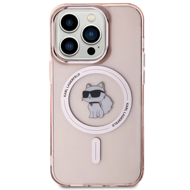 Чохол Karl Lagerfeld IML Choupette для iPhone 15 Pro Pink with MagSafe (KLHMP15LHFCCNOP)