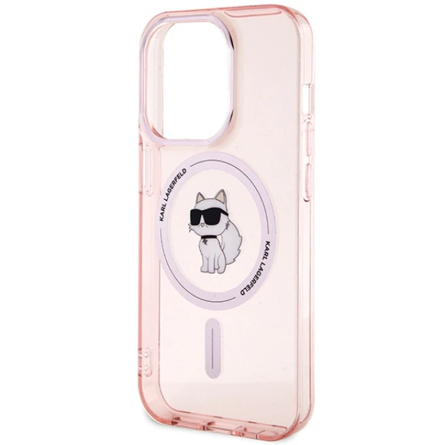 Чохол Karl Lagerfeld IML Choupette для iPhone 15 Pro Pink with MagSafe (KLHMP15LHFCCNOP)