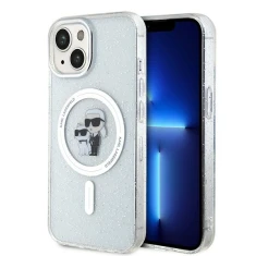 Чохол Karl Lagerfeld Karl&Choupette Glitter для iPhone 15 Plus Transparent with MagSafe (KLHMP15MHGKCNOT)
