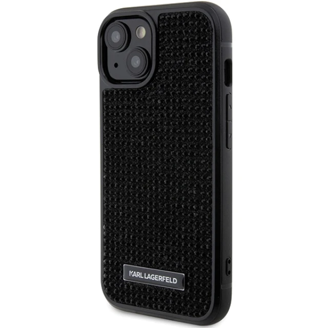 Чохол Karl Lagerfeld Rhinestone Logo Metal Plate для iPhone 15 Black (KLHCP15SHDSPLK)