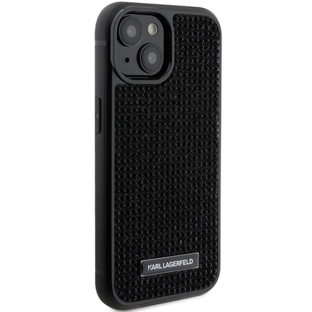 Чохол Karl Lagerfeld Rhinestone Logo Metal Plate для iPhone 15 Black (KLHCP15SHDSPLK)