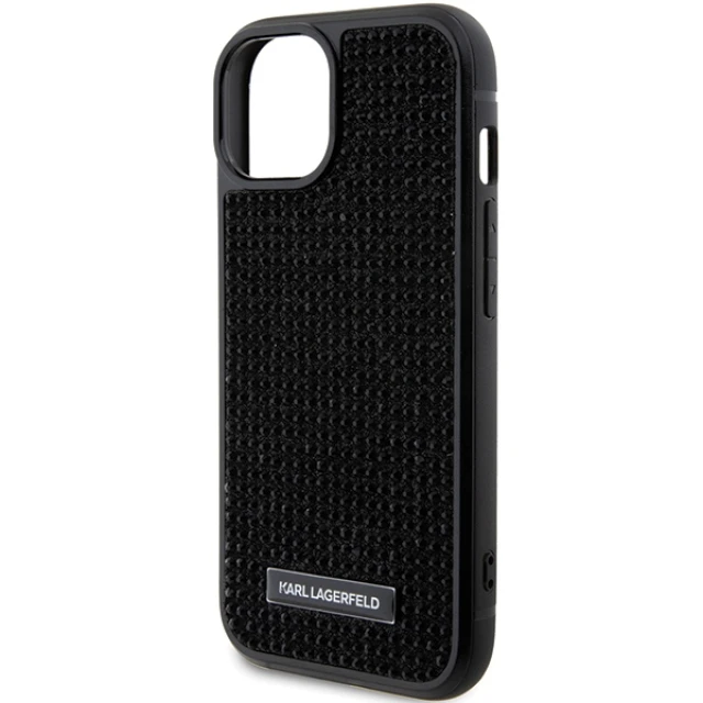 Чохол Karl Lagerfeld Rhinestone Logo Metal Plate для iPhone 15 Black (KLHCP15SHDSPLK)
