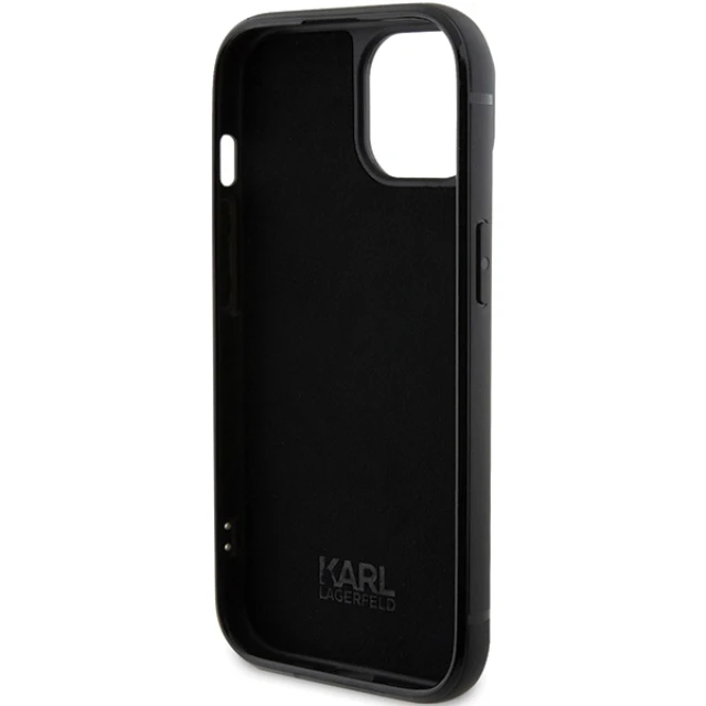 Чохол Karl Lagerfeld Rhinestone Logo Metal Plate для iPhone 15 Black (KLHCP15SHDSPLK)