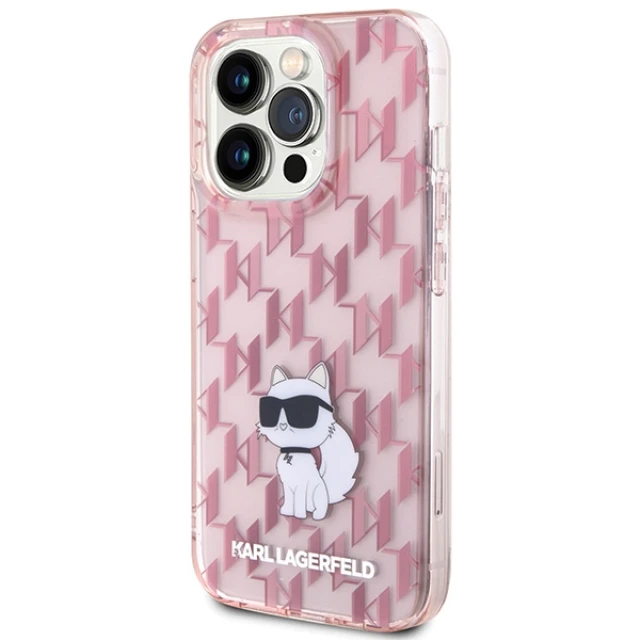 Чохол Karl Lagerfeld Monogram Choupette для iPhone 15 Pro Pink (KLHCP15LHNCMKLP)