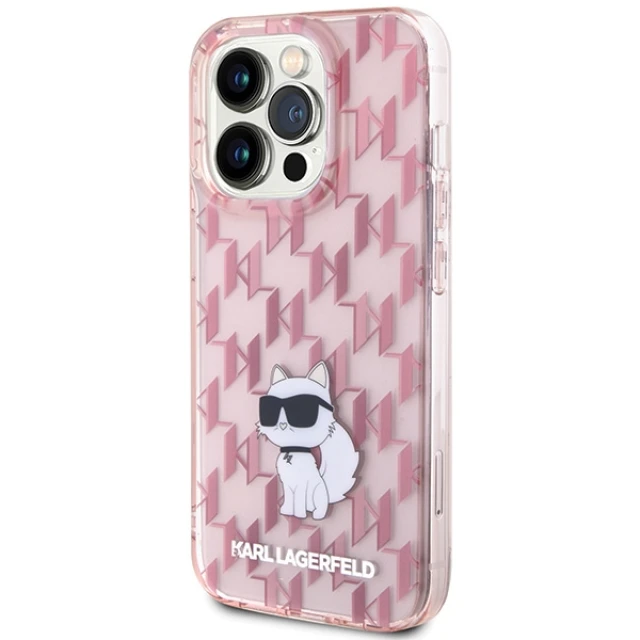 Чохол Karl Lagerfeld Monogram Choupette для iPhone 15 Pro Max Pink (KLHCP15XHNCMKLP)