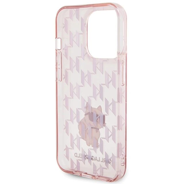 Чохол Karl Lagerfeld Monogram Choupette для iPhone 15 Pro Max Pink (KLHCP15XHNCMKLP)