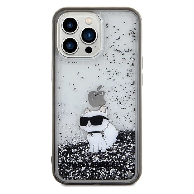 Чехол Karl Lagerfeld Liquid Glitter Choupette для iPhone 13 | 13 Pro Transparent (KLHCP13LLKCNSK)