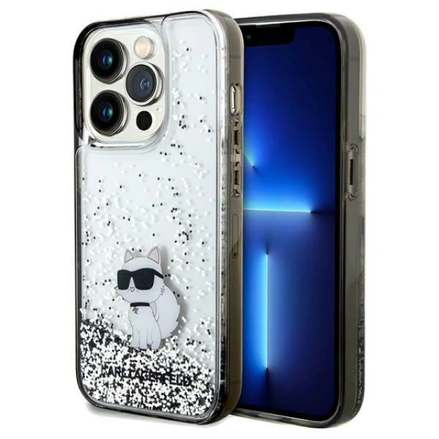 Чехол Karl Lagerfeld Liquid Glitter Choupette для iPhone 14 Pro Max Transparent (KLHCP14XLKCNSK)