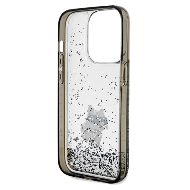 Чехол Karl Lagerfeld Liquid Glitter Choupette для iPhone 14 Pro Max Transparent (KLHCP14XLKCNSK)