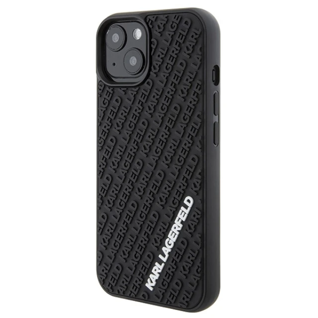Чохол Karl Lagerfeld 3D Rubber Multi Logo для iPhone 15 Black (KLHCP15S3DMKRLK)