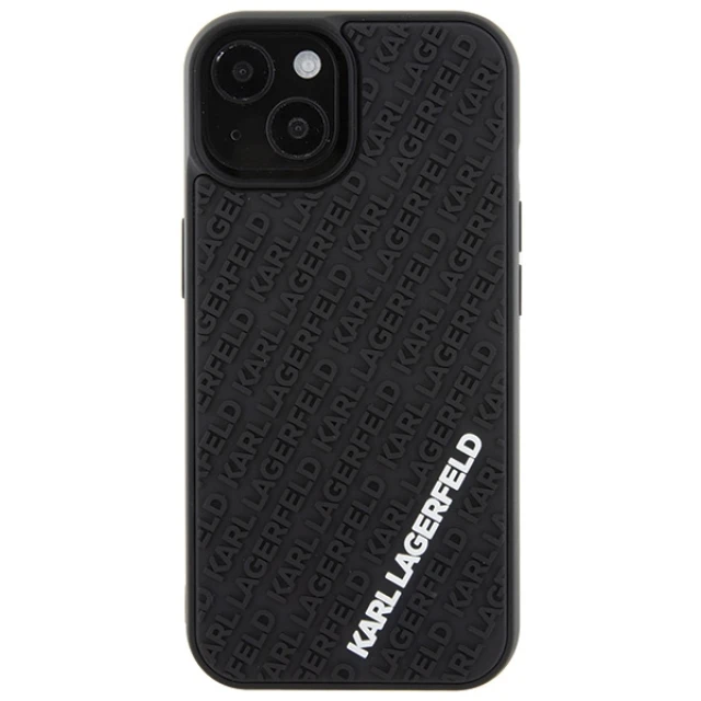 Чохол Karl Lagerfeld 3D Rubber Multi Logo для iPhone 15 Black (KLHCP15S3DMKRLK)