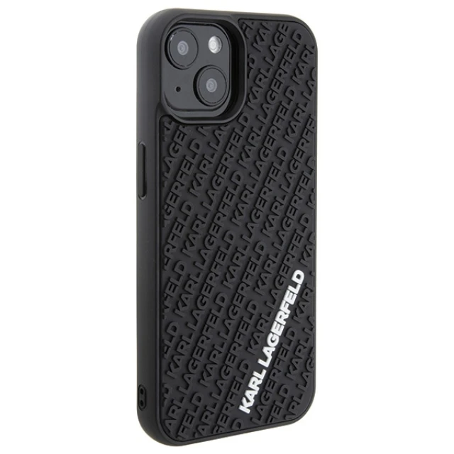 Чохол Karl Lagerfeld 3D Rubber Multi Logo для iPhone 15 Black (KLHCP15S3DMKRLK)