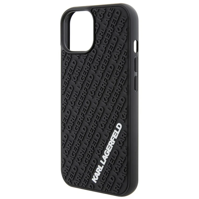 Чохол Karl Lagerfeld 3D Rubber Multi Logo для iPhone 15 Black (KLHCP15S3DMKRLK)