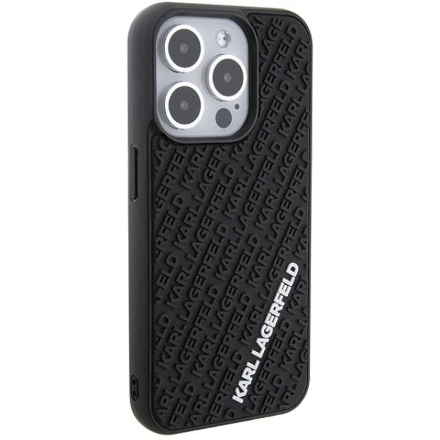 Чохол Karl Lagerfeld 3D Rubber Multi Logo для iPhone 15 Pro Black (KLHCP15L3DMKRLK)
