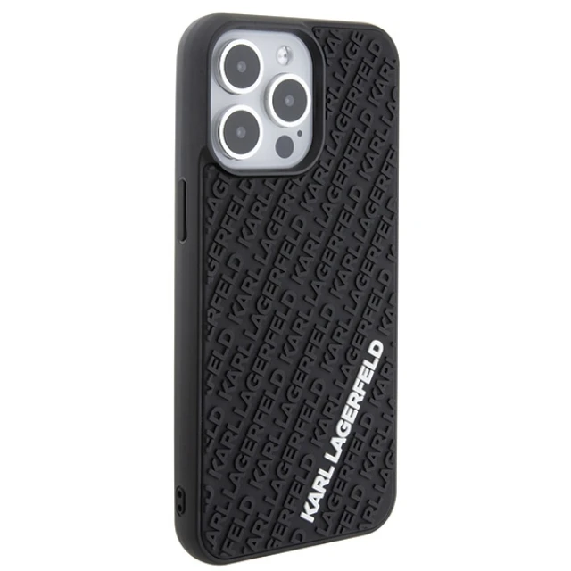 Чохол Karl Lagerfeld 3D Rubber Multi Logo для iPhone 15 Pro Max Black (KLHCP15X3DMKRLK)