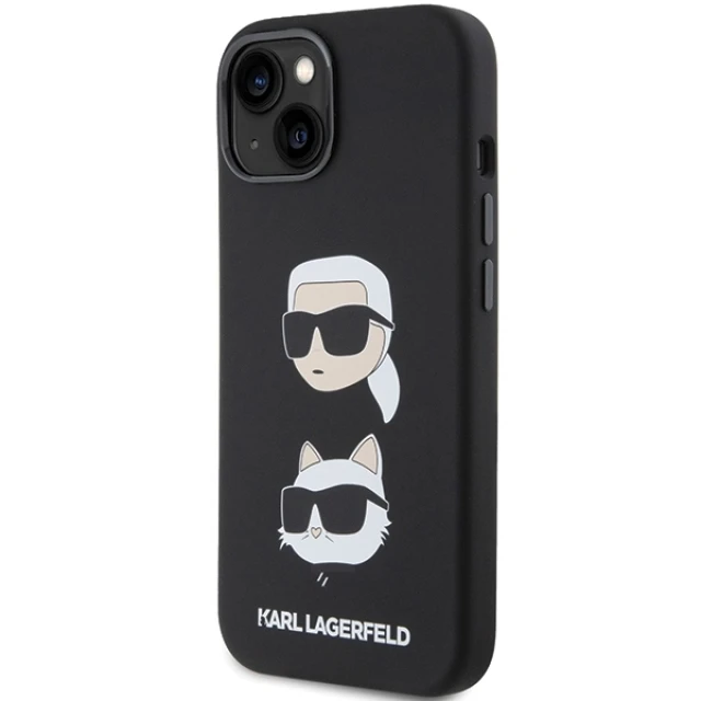 Чохол Karl Lagerfeld Silicone Karl & Choupette Head для iPhone 15 Black (KLHCP15SSDHKCNK)