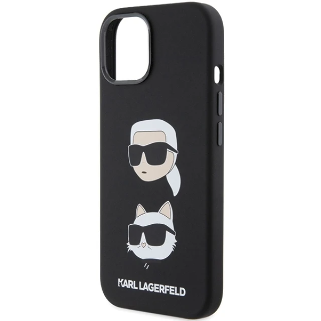 Чохол Karl Lagerfeld Silicone Karl & Choupette Head для iPhone 15 Black (KLHCP15SSDHKCNK)