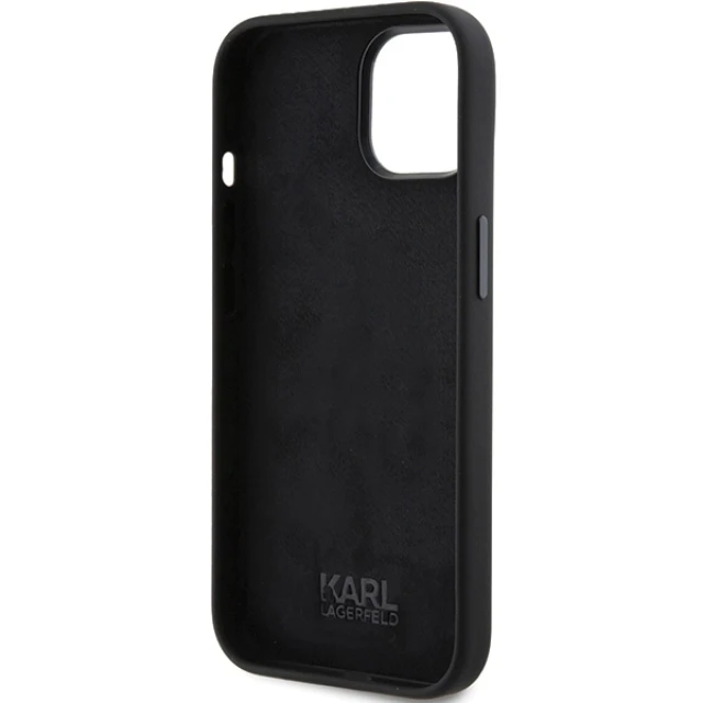 Чохол Karl Lagerfeld Silicone Karl & Choupette Head для iPhone 15 Black (KLHCP15SSDHKCNK)