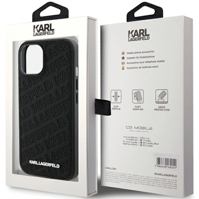 Чехол Karl Lagerfeld Quilted K Pattern для iPhone 15 Black (KLHCP15SPQKPMK)