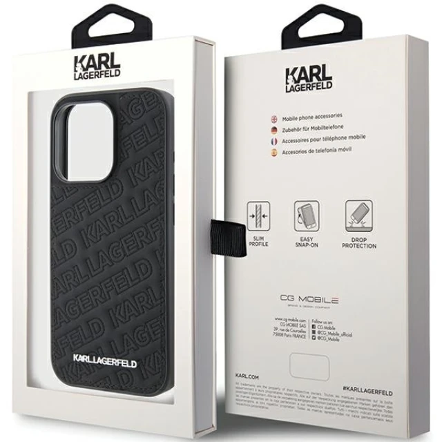 Чохол Karl Lagerfeld Quilted K Pattern для iPhone 15 Pro Black (KLHCP15LPQKPMK)