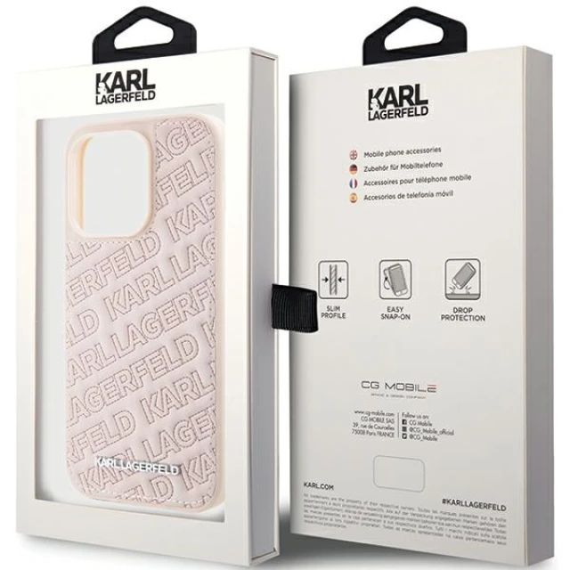 Чохол Karl Lagerfeld Quilted K Pattern для iPhone 15 Pro Max Pink (KLHCP15XPQKPMP)