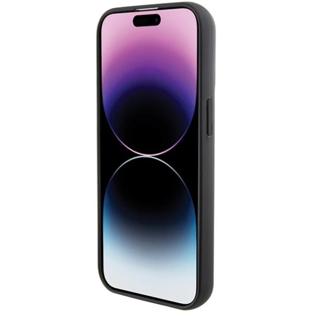 Чохол Karl Lagerfeld Fixed Glitter Ikonik Logo Metal Pin для iPhone 15 Black (KLHCP15SGKNPSK)