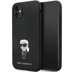 Чохол Karl Lagerfeld Silicone Ikonik Metal Pin для iPhone 11 | XR Black (KLHCN61SMHKNPK)