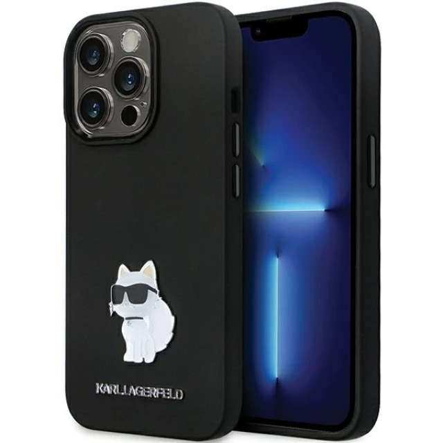 Чохол Karl Lagerfeld Silicone C Metal Pin для iPhone 14 Pro Max Black (KLHCP14XSMHCNPK)