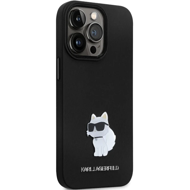 Чохол Karl Lagerfeld Silicone C Metal Pin для iPhone 14 Pro Max Black (KLHCP14XSMHCNPK)