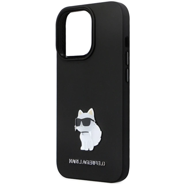 Чохол Karl Lagerfeld Silicone C Metal Pin для iPhone 14 Pro Max Black (KLHCP14XSMHCNPK)