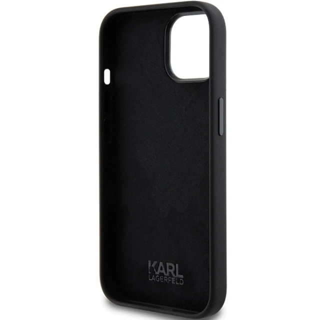 Чохол Karl Lagerfeld Silicone Choupette Metal Pin для iPhone 15 Plus Black (KLHCP15MSMHCNPK)