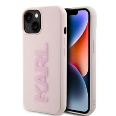 Чохол Karl Lagerfeld 3D Rubber Glitter Logo для iPhone 15 Pink (KLHCP15S3DMBKCP)