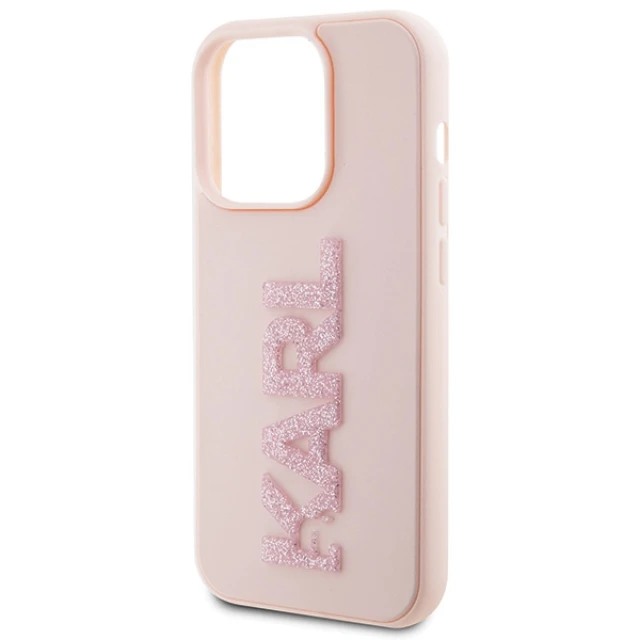 Чохол Karl Lagerfeld 3D Rubber Glitter Logo для iPhone 15 Pro Max Pink (KLHCP15X3DMBKCP)