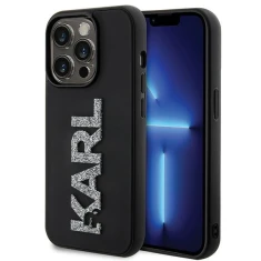 Чохол Karl Lagerfeld 3D Rubber Glitter Logo для iPhone 15 Pro Max Black (KLHCP15X3DMBKCK)