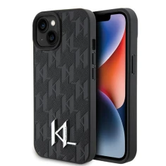 Чохол Karl Lagerfeld Leather Monogram Hot Stamp Metal Logo для iPhone 15 Black (KLHCP15SPKLPKLK)