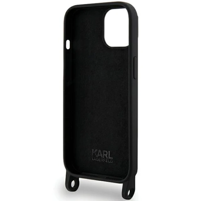 Чохол Karl Lagerfeld Crossbody Silicone Choupette для iPhone 15 Black (KLHCP15SSCBSCNK)