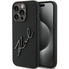 Чохол Karl Lagerfeld Silicone Karl Script для iPhone 15 Pro Black (KLHCP15LSKSBMCK)